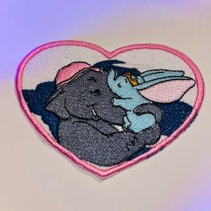Dumbo and ms Jumbo hand embroidered iron on patch
